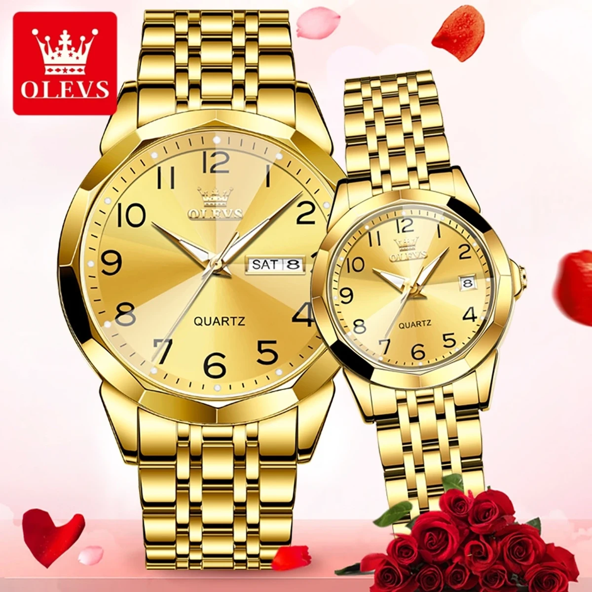 OLEVS 9931 Luxury Top Brand Couple combo